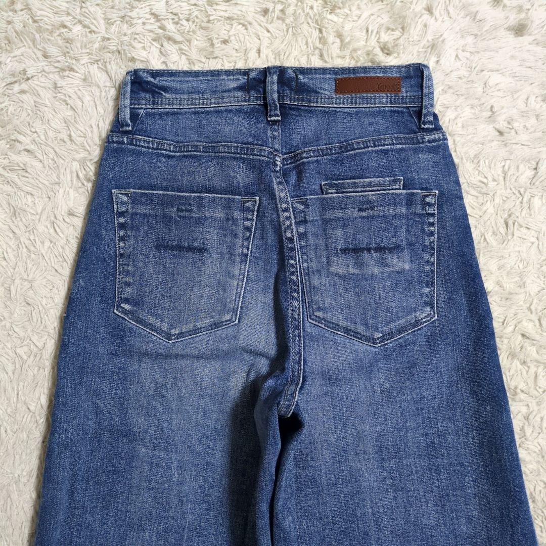 美品 現行モデル YANUK ワイドフレアデニムパンツ CVL 22 - メルカリ