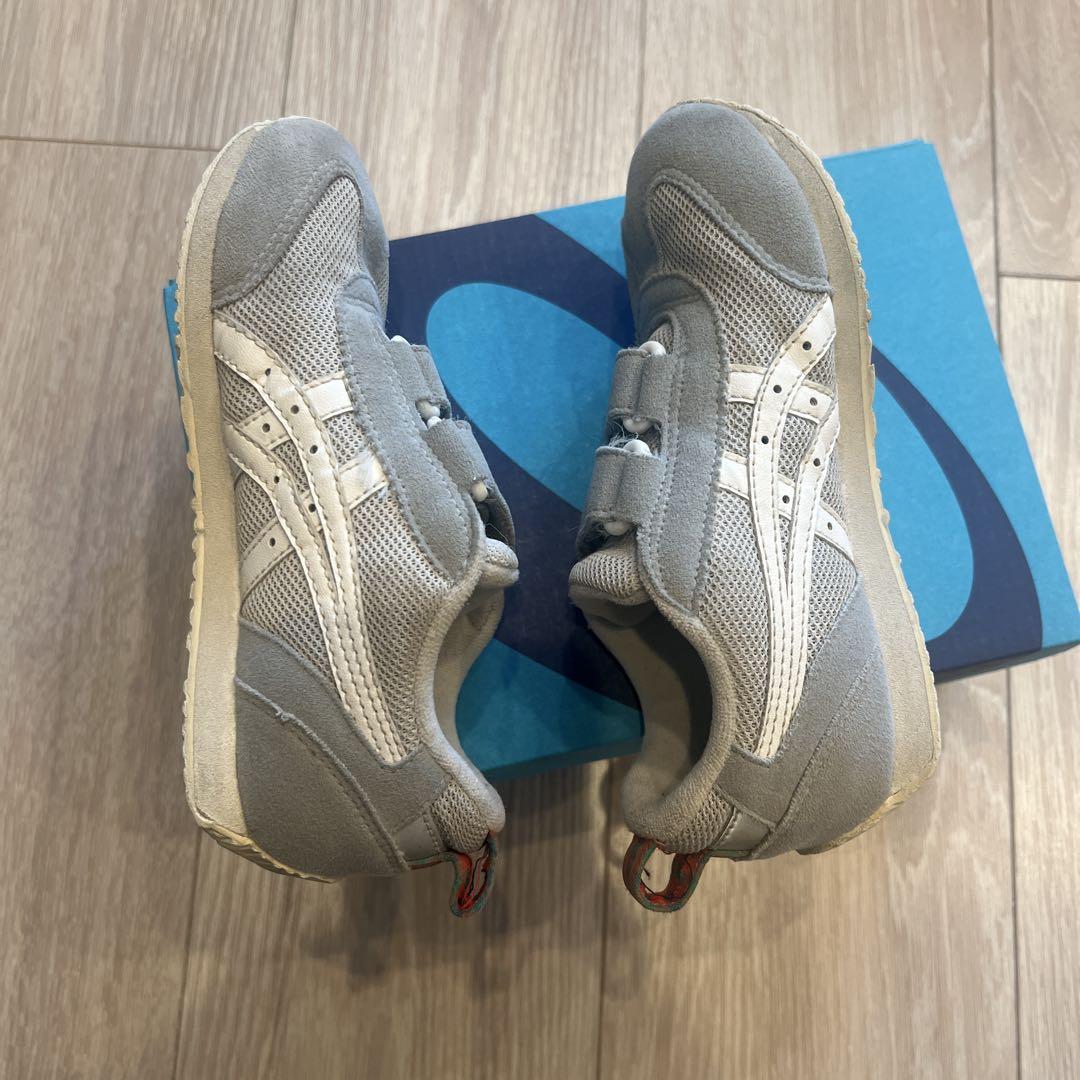 familiar ✖️asics コラボ　スニーカー 美品】asics × familiar コラボスニーカー チェック15センチ