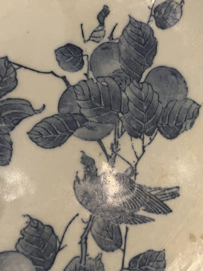 大皿A　骨董 古家蔵出 骨董品 太明成化年製 大皿 鳳 菊 大皿 飾り皿 約47cm