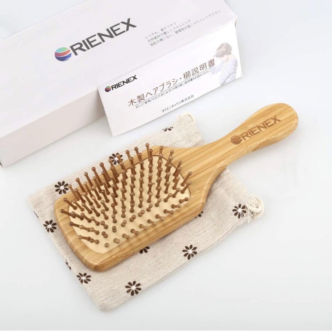 特価商品‼️ヘアブラシ 木製くし 美髪ケア天然ウッド竹ブラシ櫛ナチュラル