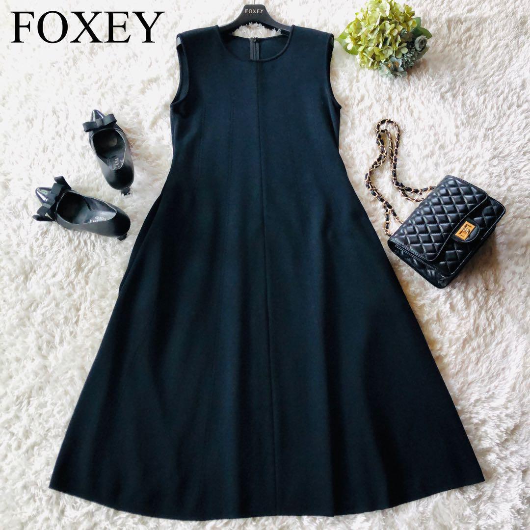Foxey Aライン ワンピース40 11万✨極美品 フォクシー ニットワンピース Aライン 23年
