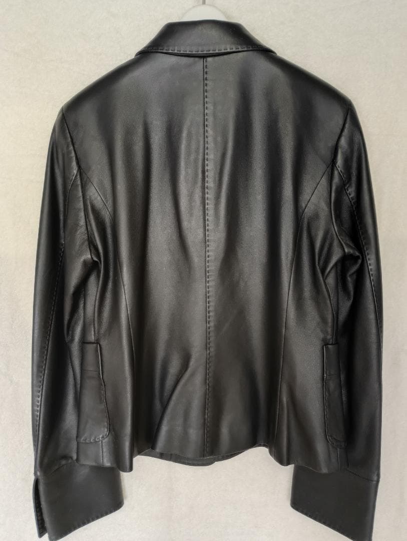 レアカラー⁂バルマン⁂ラムレザージャケット　テーラード　ライトグリーン　羊革　L レアカラー⁂バルマン⁂ラムレザージャケット テーラード ライト