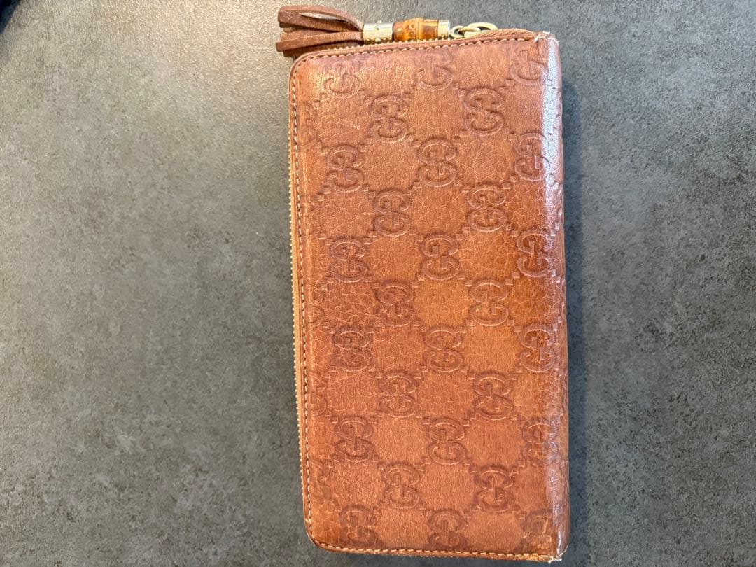 グッチ　GUCCI ブラウンレザー長財布