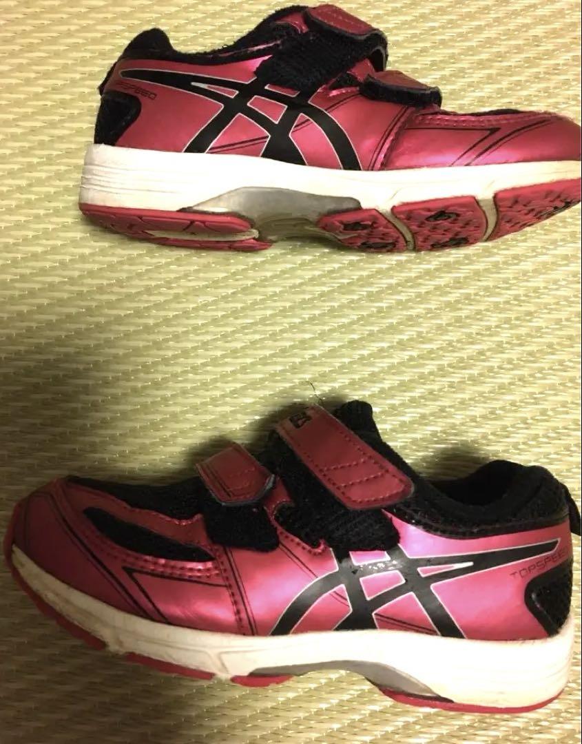 asics ピンク ベルクロストラップ シューズサイズ26.5cm 21.5 ASICS ピンク 運動靴 ベルクロストラップ スニーカー