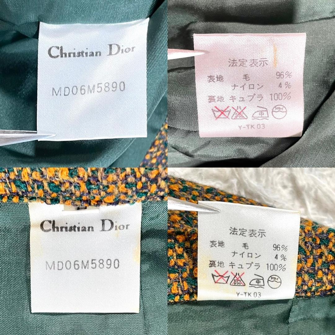 極美品✨Christian Dior ツイード セットアップ 金ボタン ロゴ L 極美品✨Christian Dior ツイード セットアップ 金ボタン ロゴ L