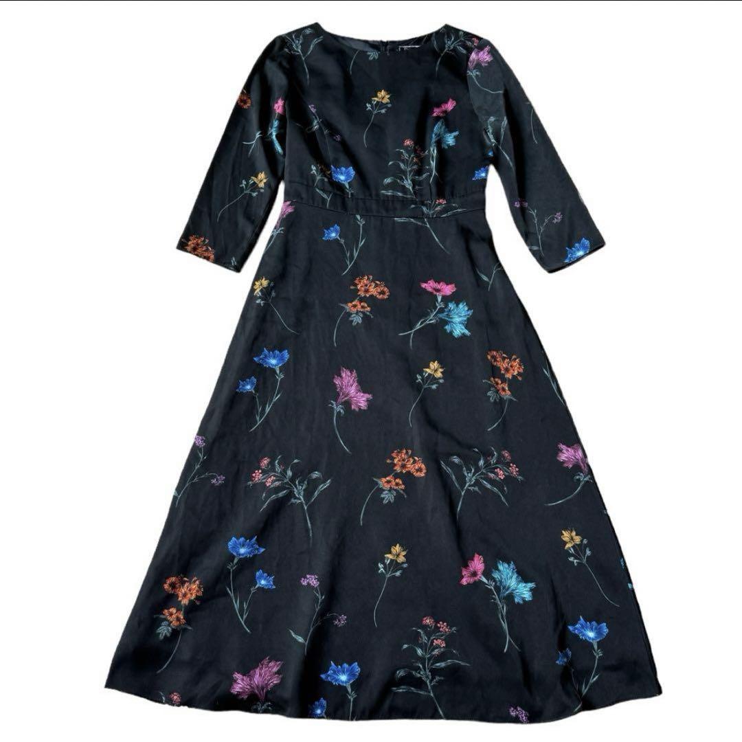 美品　ダイアグラム　美シルエット　花柄　ワンピース　36、 S、7号 美品 ダイアグラム 美シルエット 花柄 ワンピース 36、 S、7号