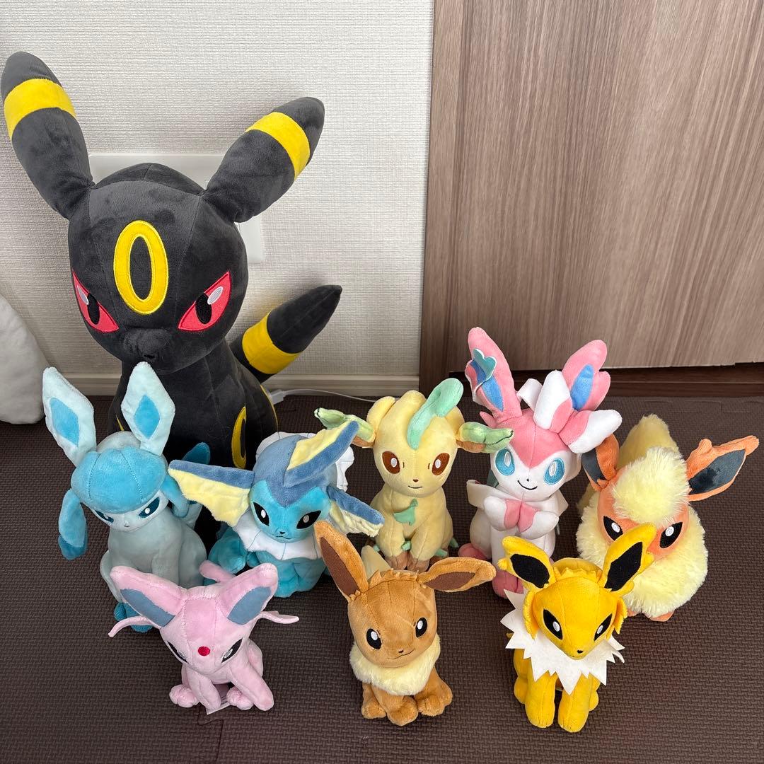 9個 早い者勝ち 超 ポケモンぬいぐるみ イーブイ イーブイ進化系ポケモン／ポケットモンスター YUZUMIYA_COM
