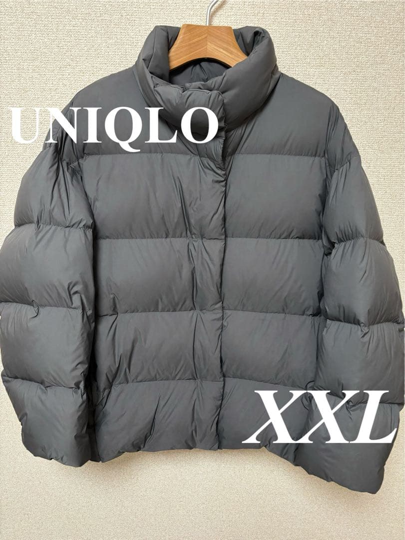 【UNIQLO】美品 パウダーソフトダウンジャケット XXL グレー 完売品