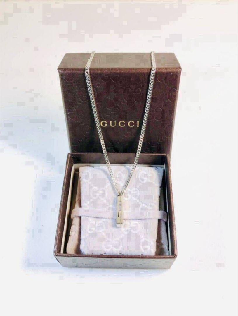 超美品】GUCCIグッチカットアウトG ネックレス 男女兼用 シルバー925