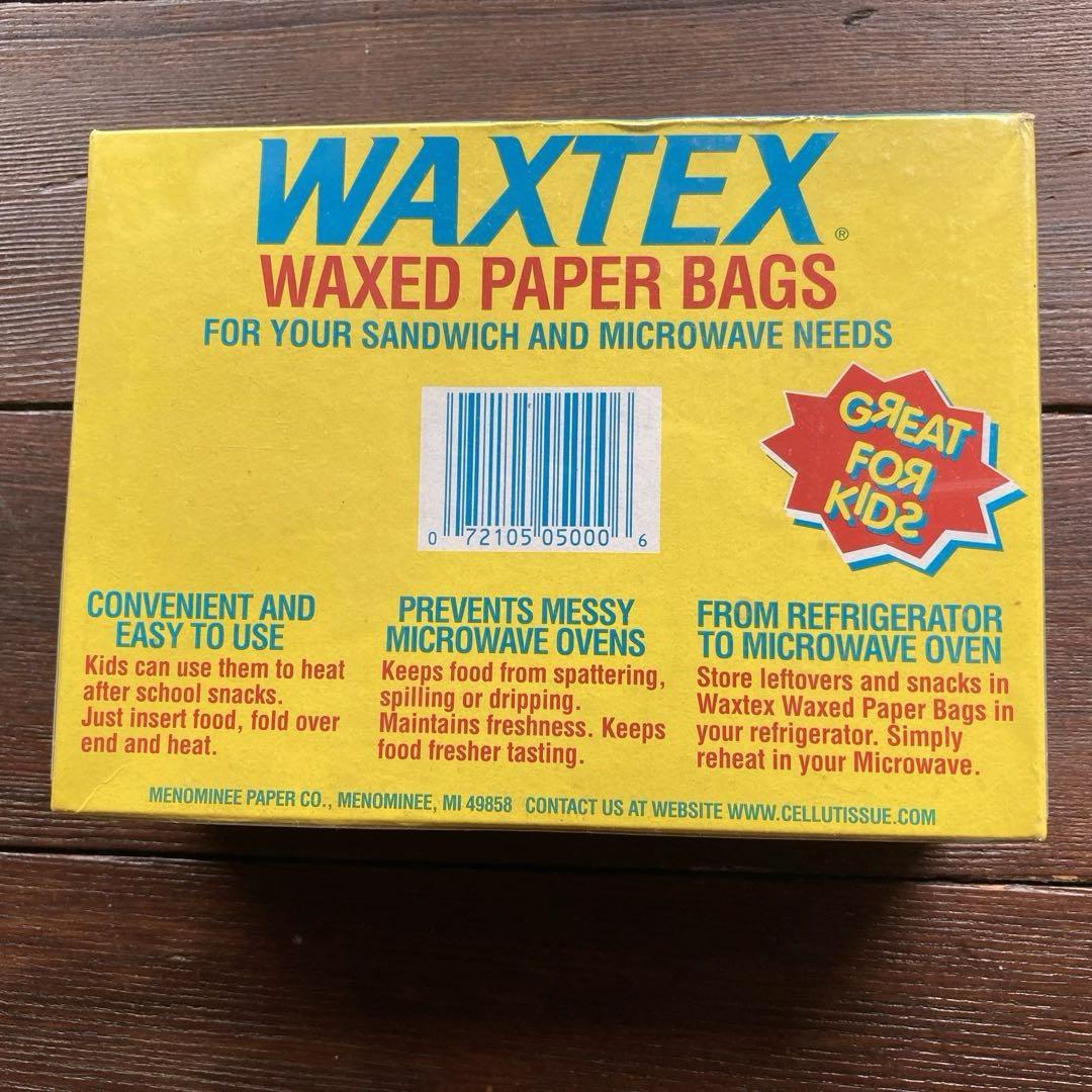 WAXTEX】ワックスペーパー バッグ アメリカ製 60枚 ワックステックス 