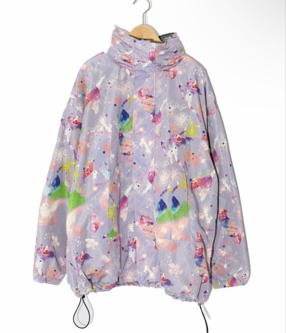 ス ネコ 宇宙柄 裏フリース 2WAY ブルゾンM・ScoLar