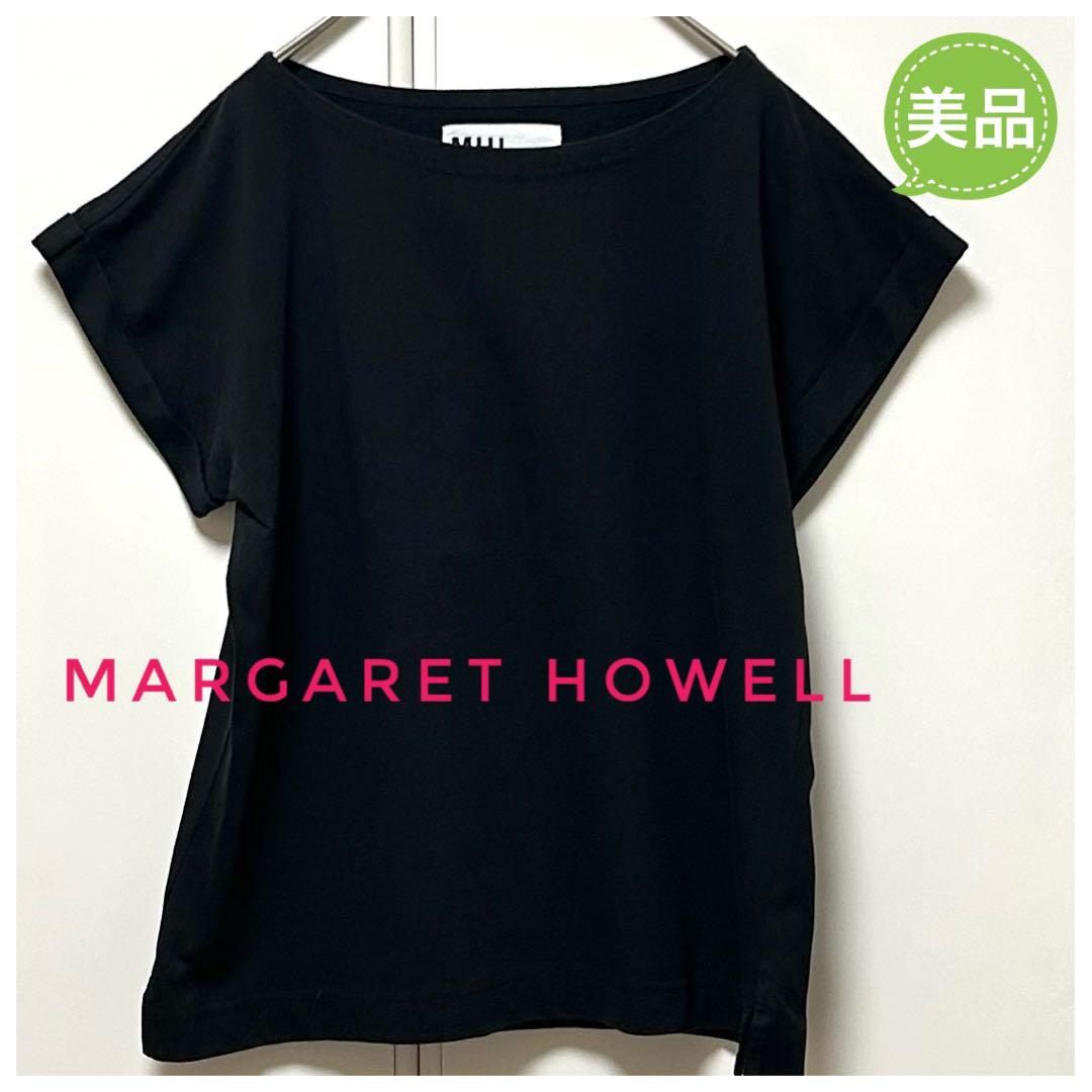 ★美品★ MARGARETHOWELLマーガレットハウエル 半袖カットソー黒 Ⅱ