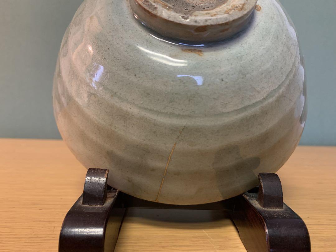 宋時代龍泉窯茶碗 天亀寺青磁茶碗 茶道具 中國古美術 長16cm 高7cm