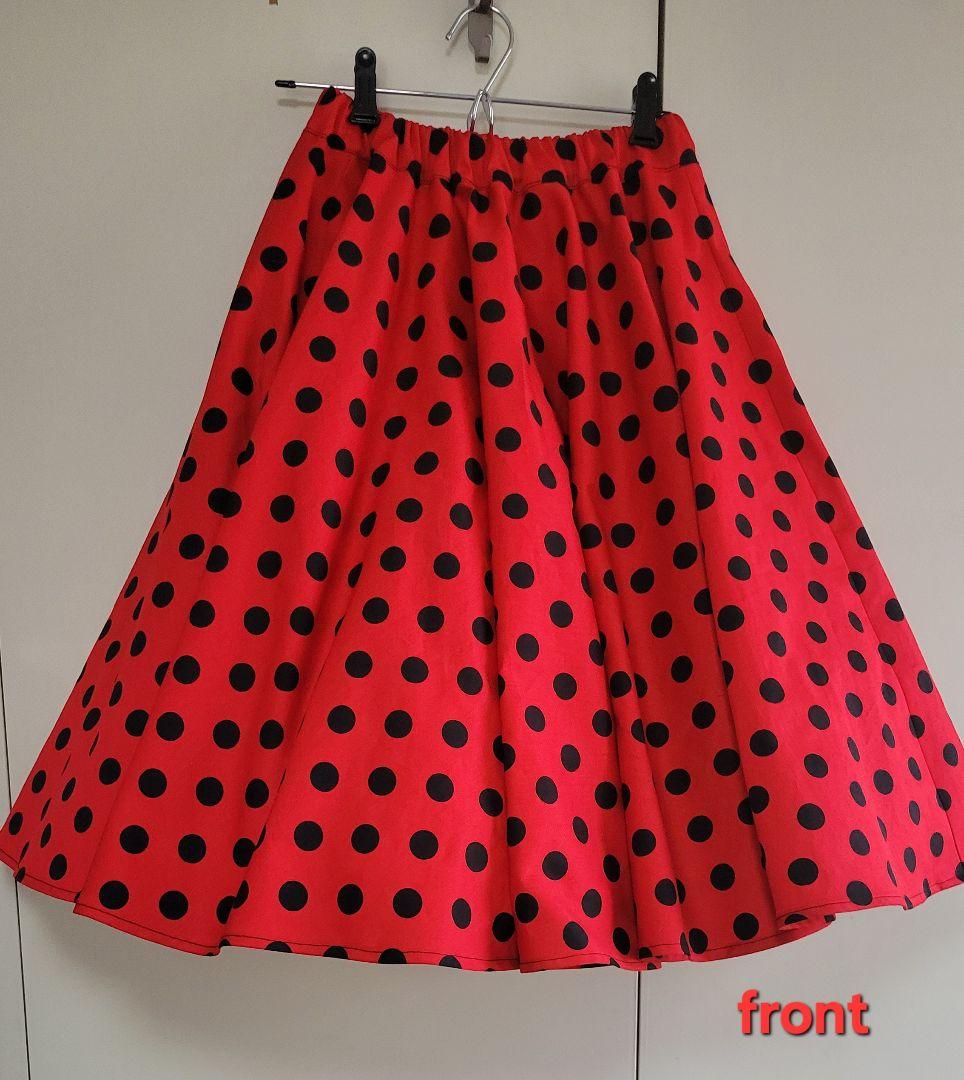 サーキュラースカート♡50sスタイル♡水玉♡全円形♡ファスナー付き♡