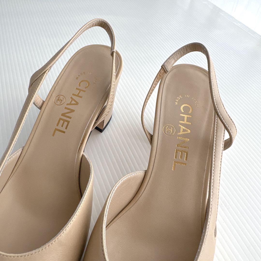 CHANEL シャネル　バイカラー　スリングバック　パンプス　ミュール　試着のみ