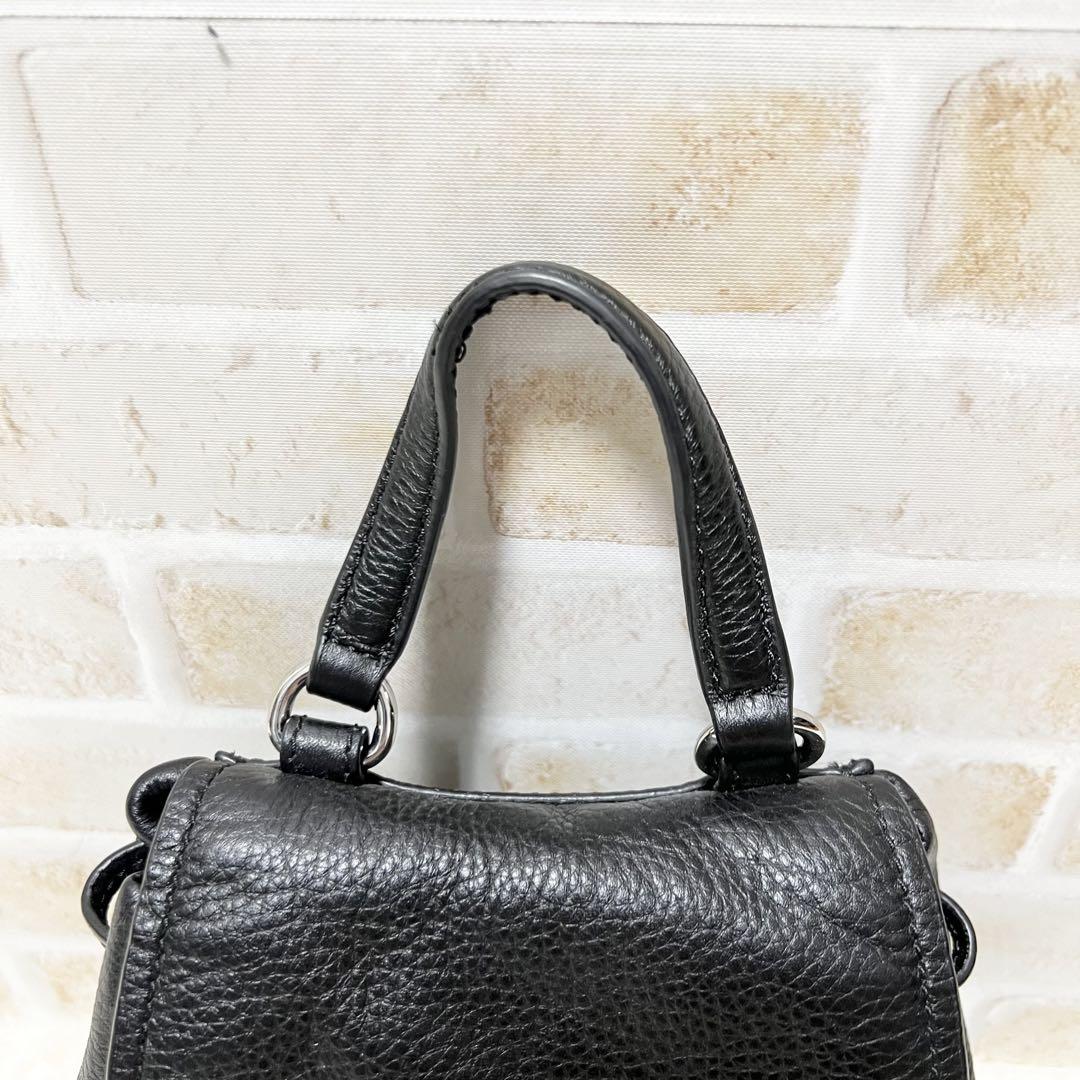 美品 マイケルコース 2way ミニハンド ショルダーバッグ レザー ブラック