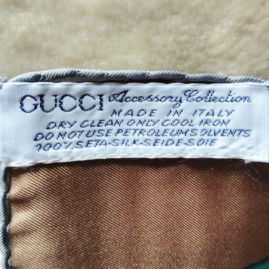 Gucci GGロゴ スカーフ イタリー製 シルク100%ブラウン