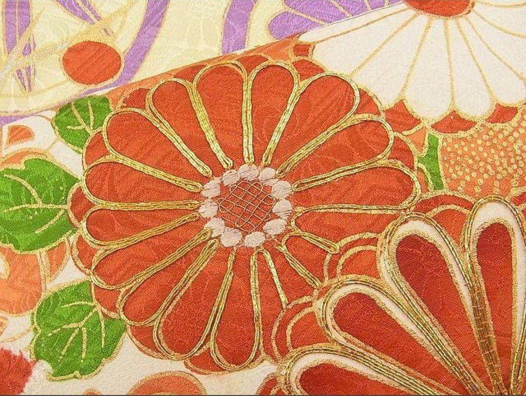 駒刺繍 松皮菱花文
