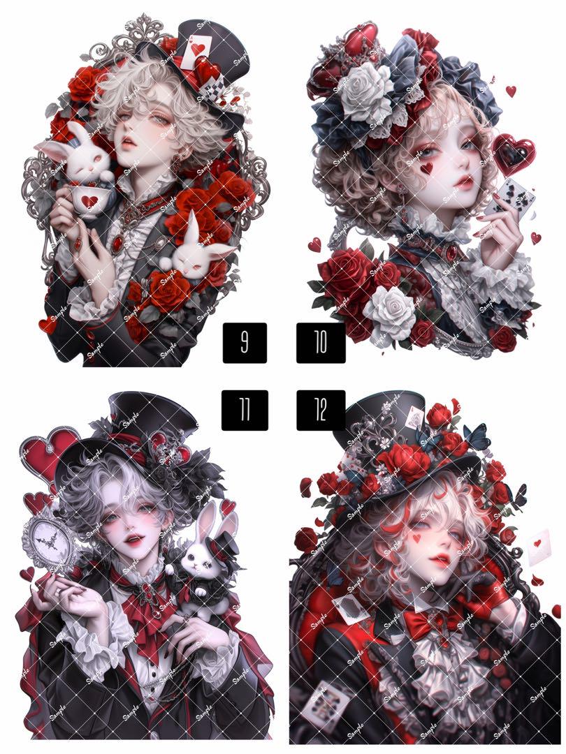 ふしぎの国のアリス 選べる5枚セット オリジナル人物ステッカー シール