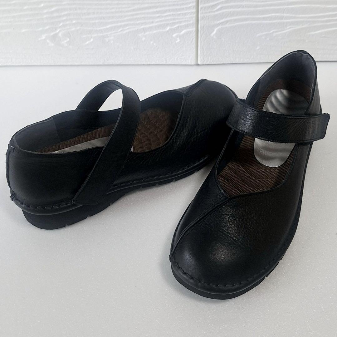 BT1396 【美品】Put's ストラップパンプス レザー 24.0 4E
