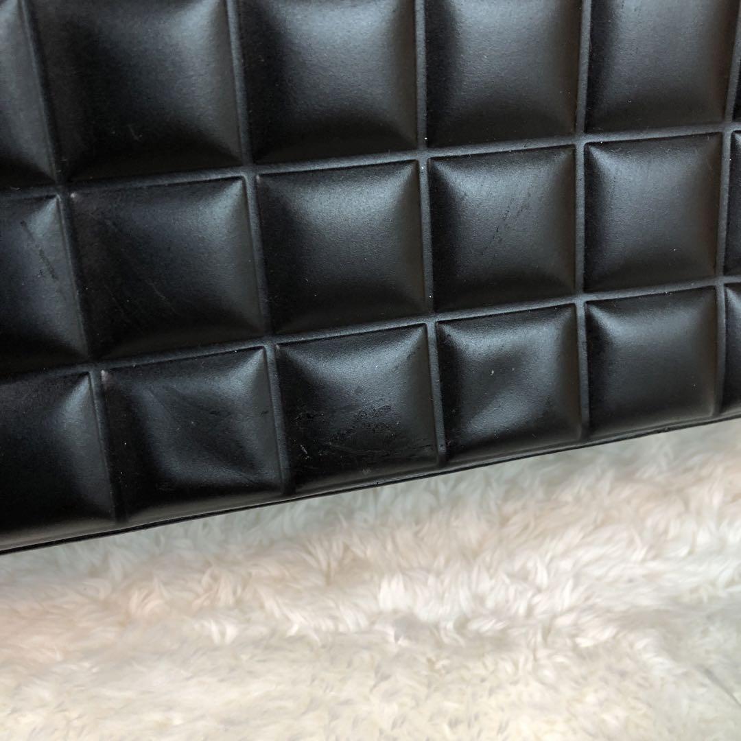 CHANEL ハンドバッグ パテントレザー ココマーク チョコバー ブラック