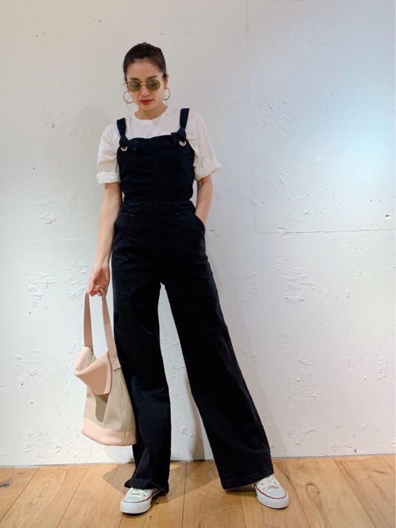 vicente Denim flare overalls サロペット　ブラック