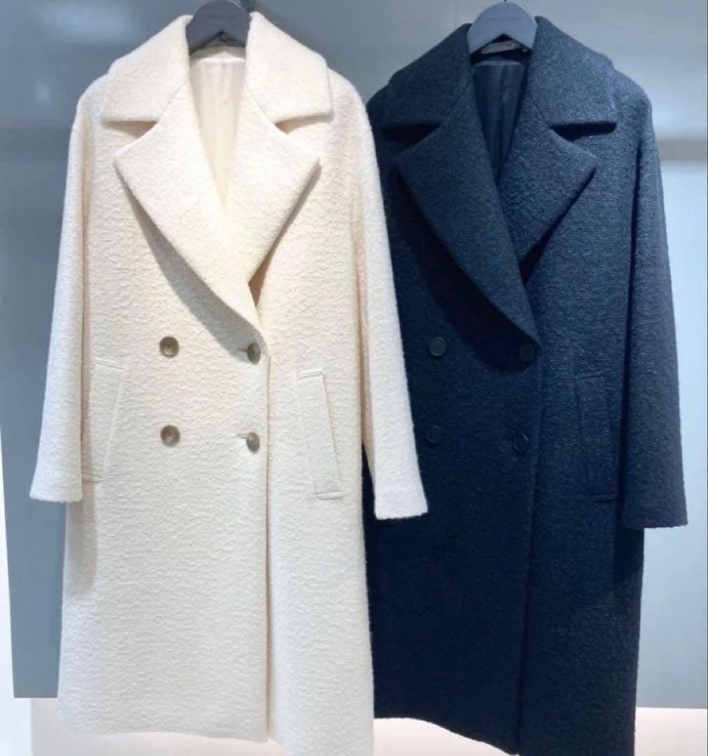 セオリーリュクス2023ツイードロングコート未使用黒 - メルカリ