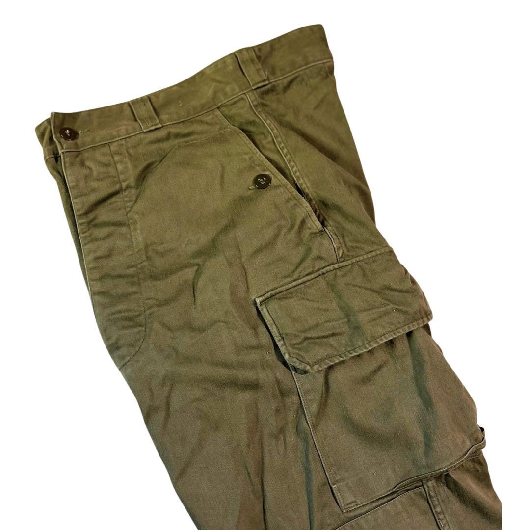 実物フランス軍M64 カーゴパンツ 84C 70s フランス軍 実物 m64 フィールドパンツ カーゴパンツ 84C ユーロ