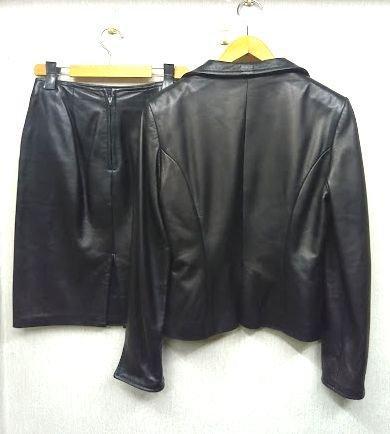 美品★DANIER /ダニエル　ダニエ ◎黒 レザースーツ　S&4サイズ
