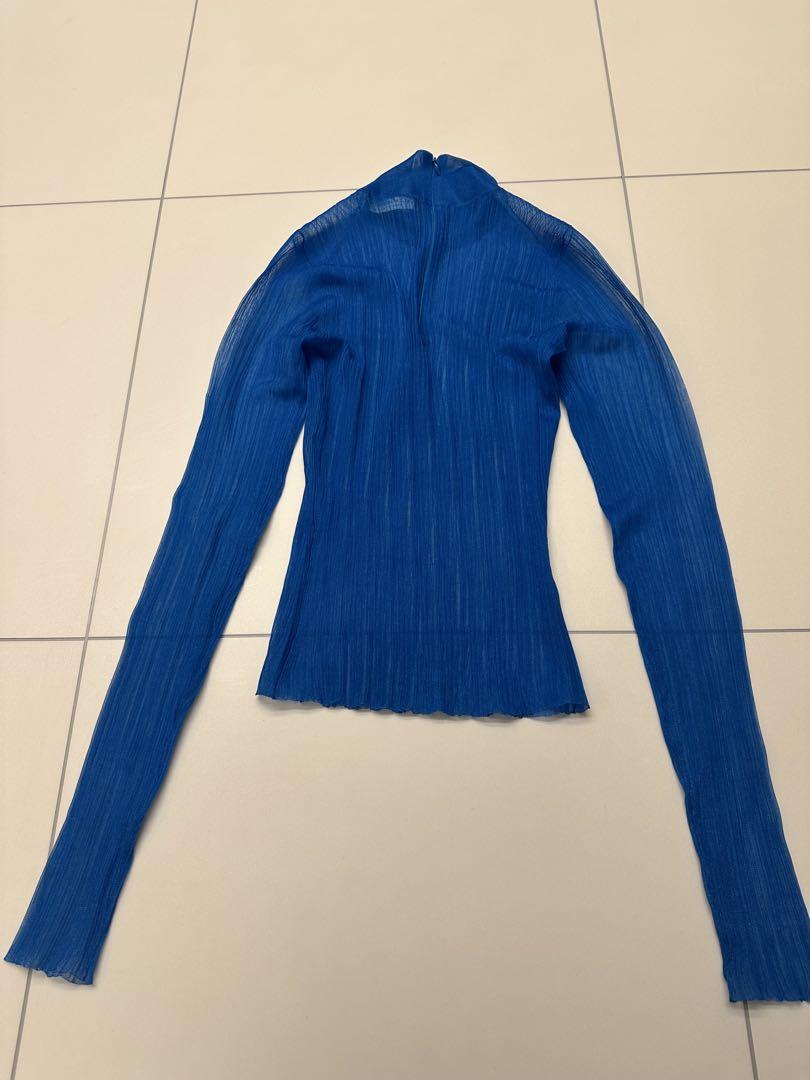 【送料込】 DOLCE トップス ドルガバ シアートップス 長袖 青 GABBANA & トップス