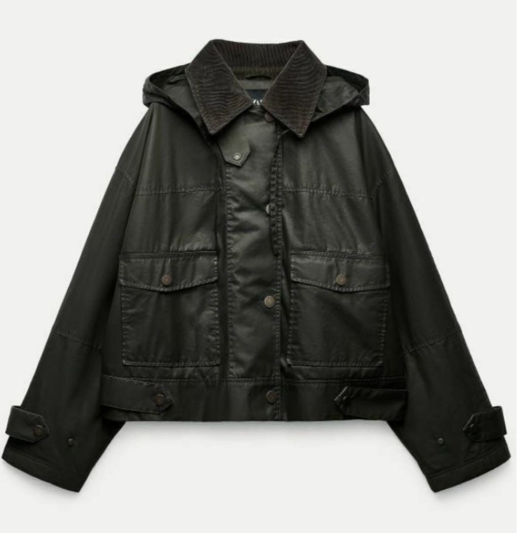 超人気の雑貨店 ワックスフィニッシュジャケット ZARA S メルカリ - カーキ ジャケット・アウター