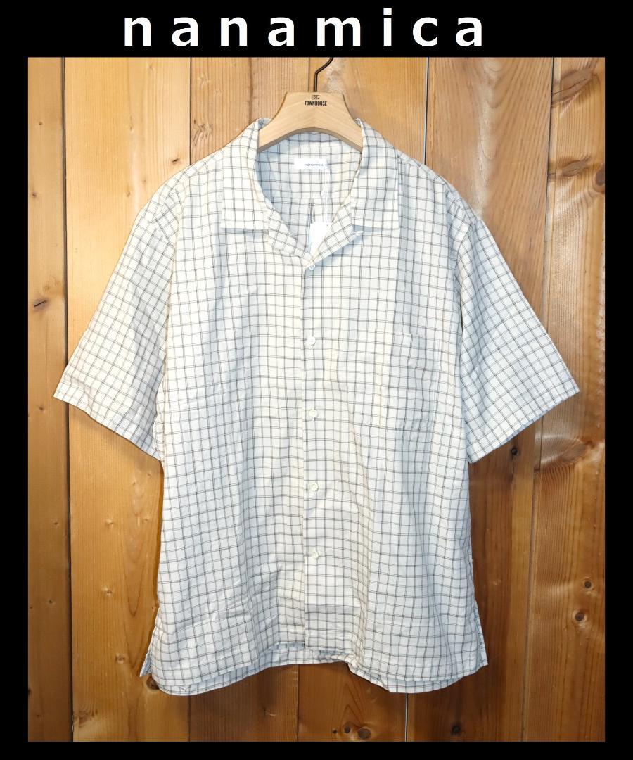 新品 nanamica オープンカラー パナマ プレイド シャツ (XL)　Ⓗ