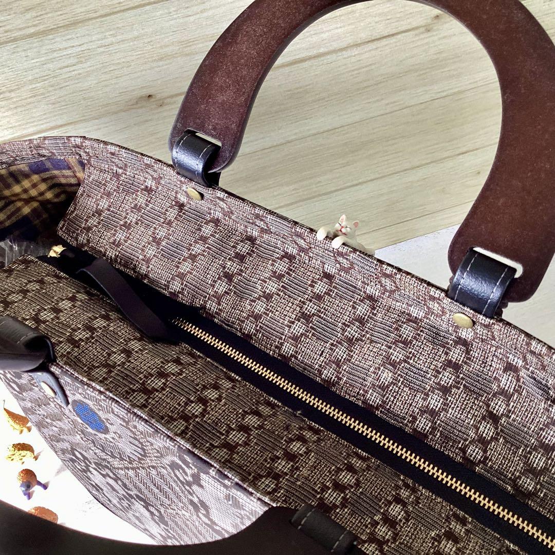 龍郷 大島紬 本革 着物リメイク バッグ ハンドメイド 和装バッグ