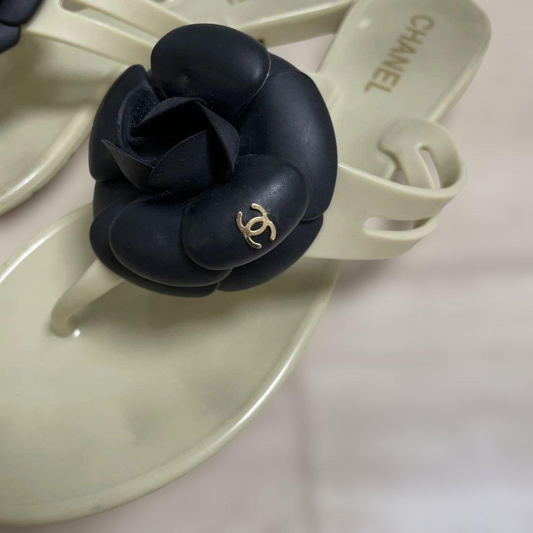 撥水 CHANEL シャネル フラワー ビーチサンダル24cm CHANEL