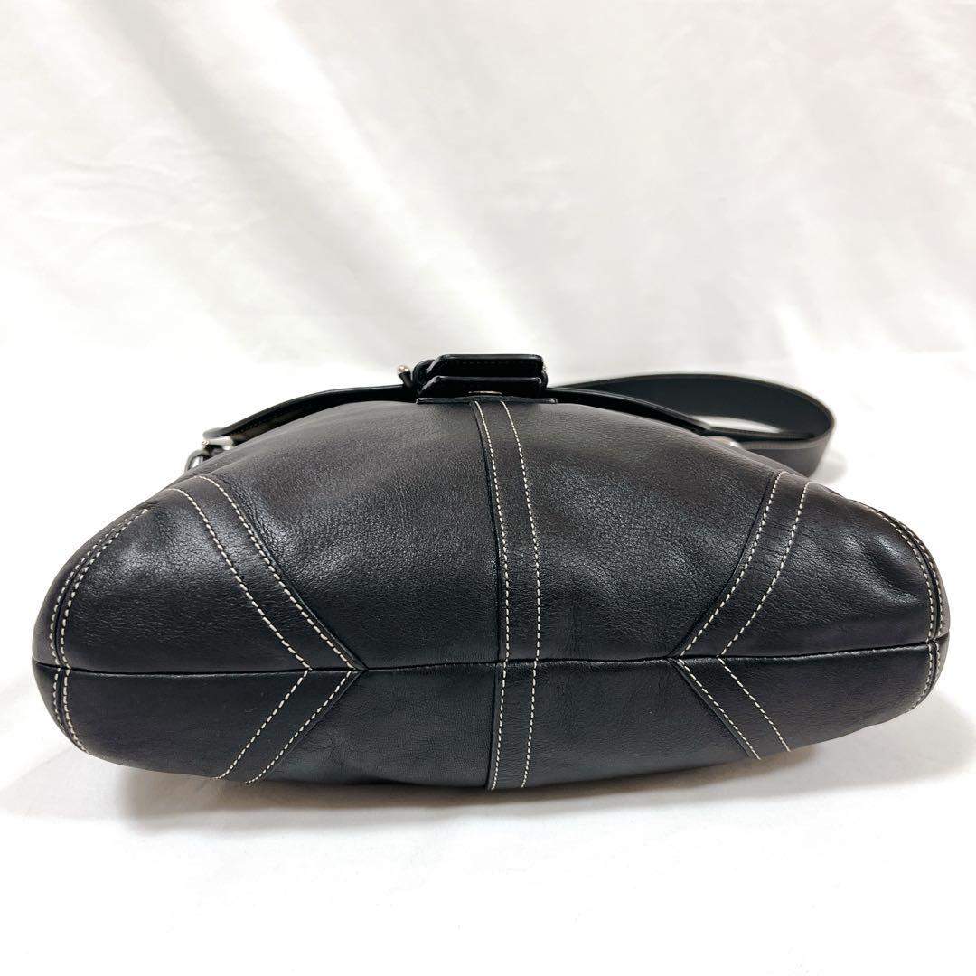 【美品】 COACH コーチ ソーホー オールレザー 肩掛け 黒 美品】コーチ ソーホー ショルダーバッグ オールレザー ベルト