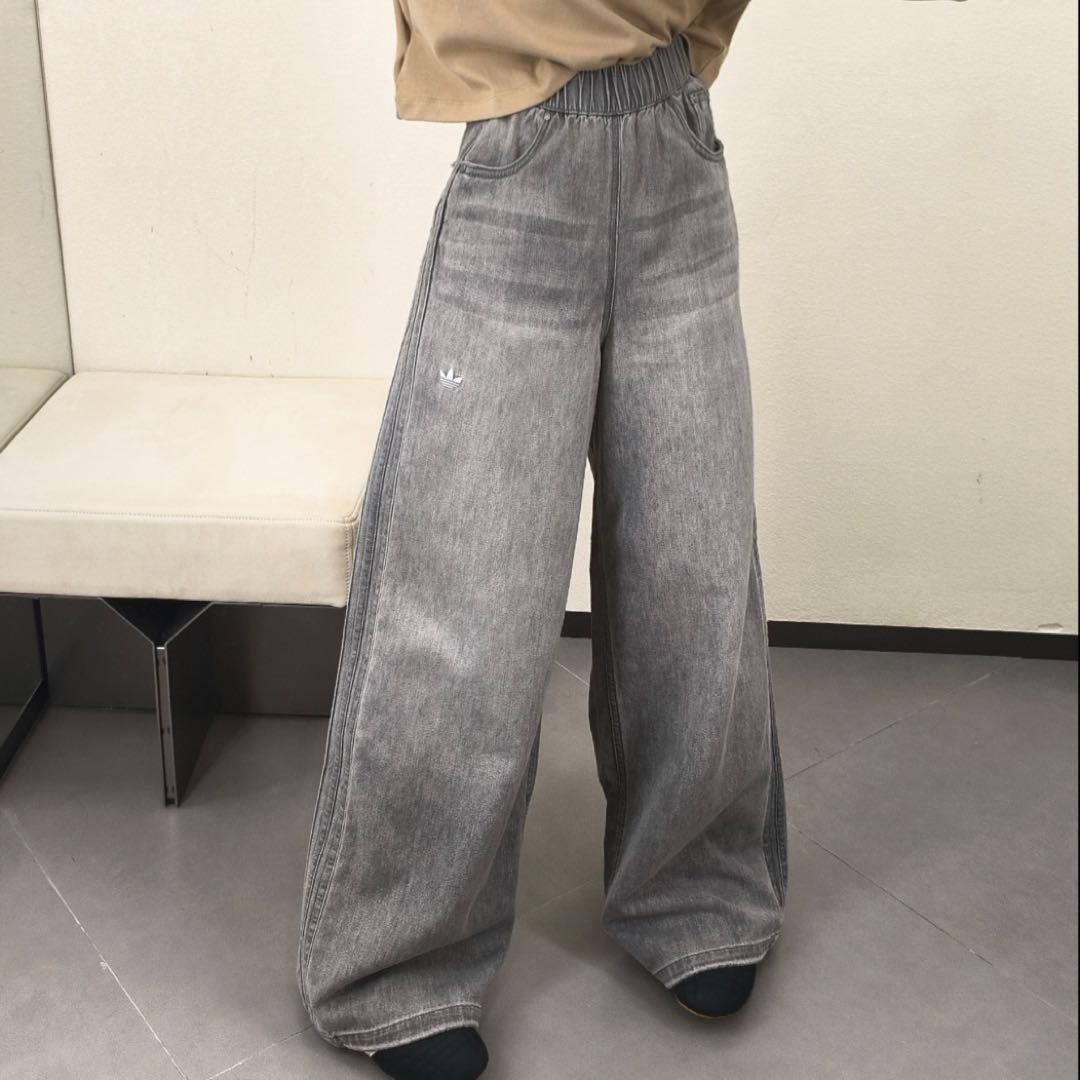 新品L adidasジョガーパンツ　グレー レディース　KC5839