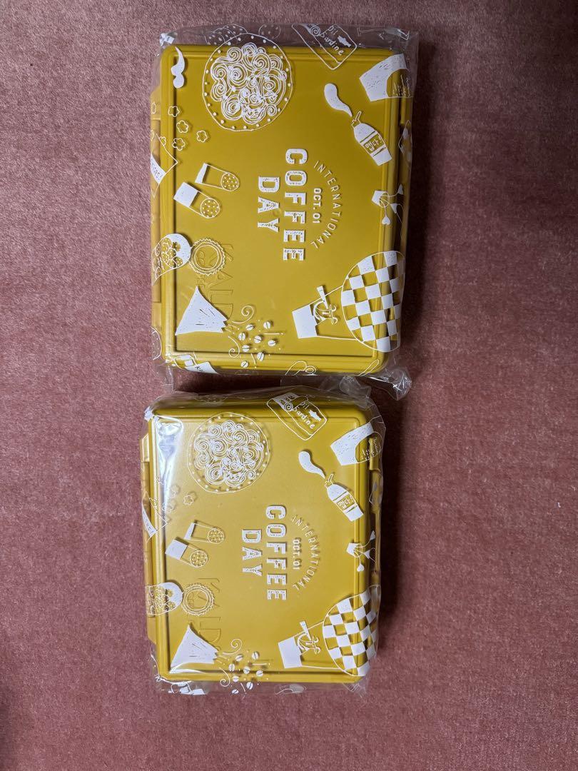 カルディKALDI コーヒーで旅するトランクボックスイエロー2個セット