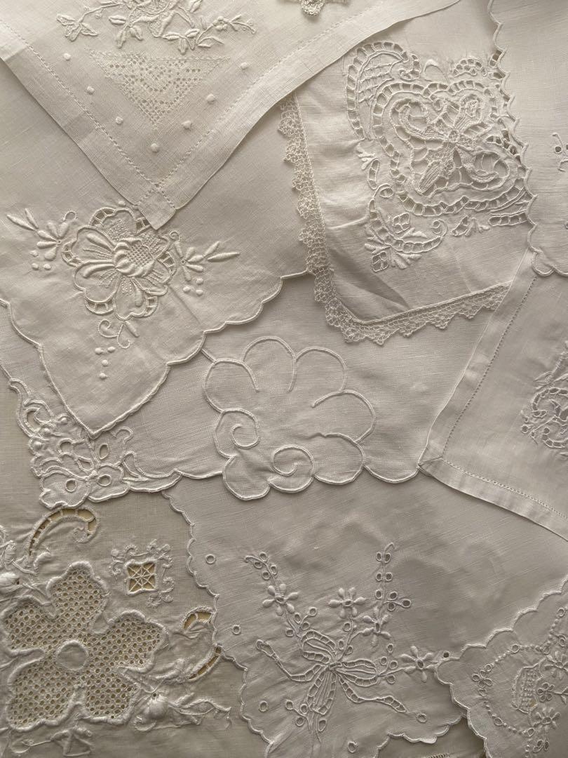 SALEஐ⋆*フランスアンティーク・レース♡ホワイト刺繍の5枚セット♡