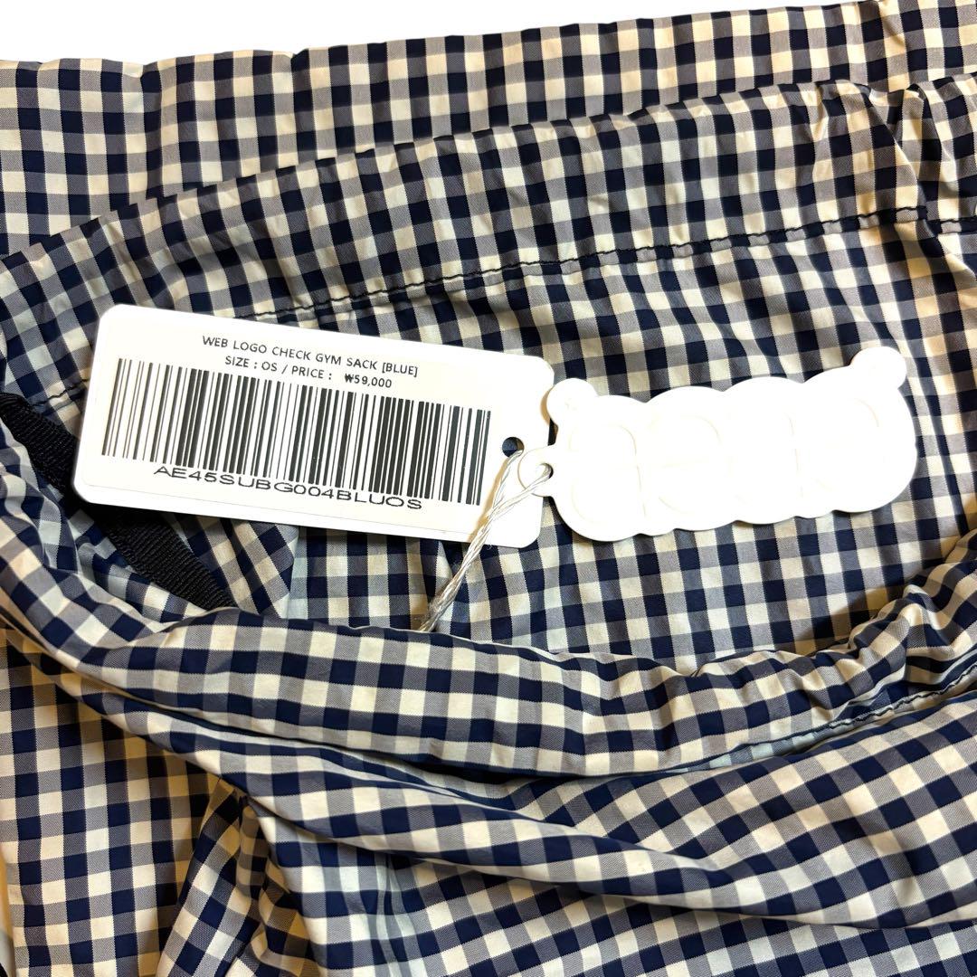 新品】aeae ナップサック ブルー チェック - メルカリ