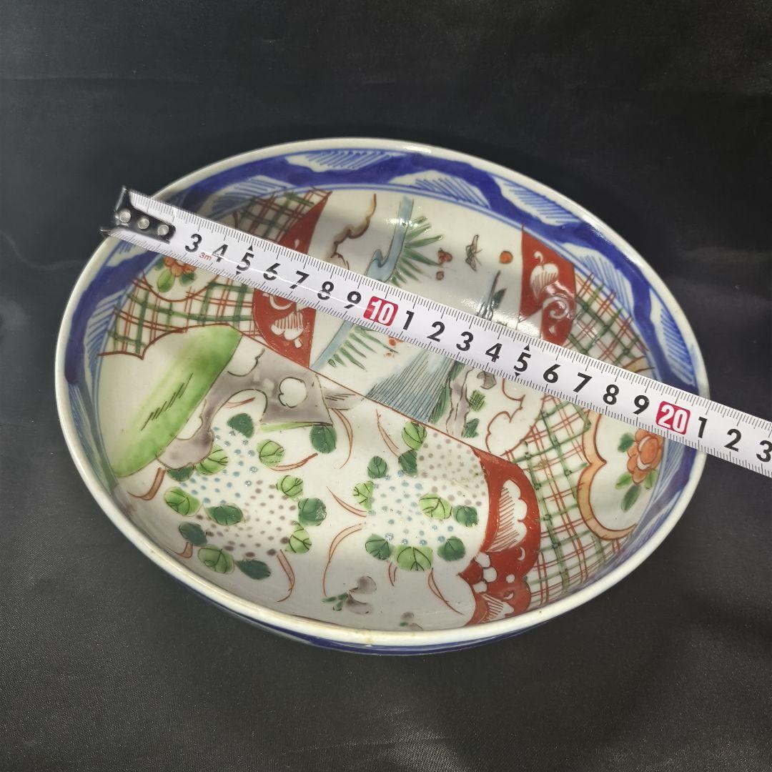 古伊万里 色絵中ボール 手描き 山水図 旧家蔵出し 明治骨董 蒐集家放出美品 古伊万里 色絵中ボール 手描き 山水図 旧家蔵出し 明治骨董 蒐集