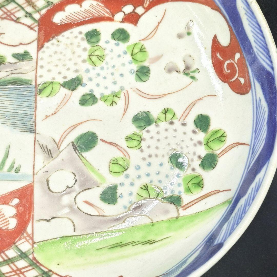 古伊万里 色絵中ボール 手描き 山水図 旧家蔵出し 明治骨董 蒐集家放出美品 古伊万里 色絵中ボール 手描き 山水図 旧家蔵出し 明治骨董 蒐集