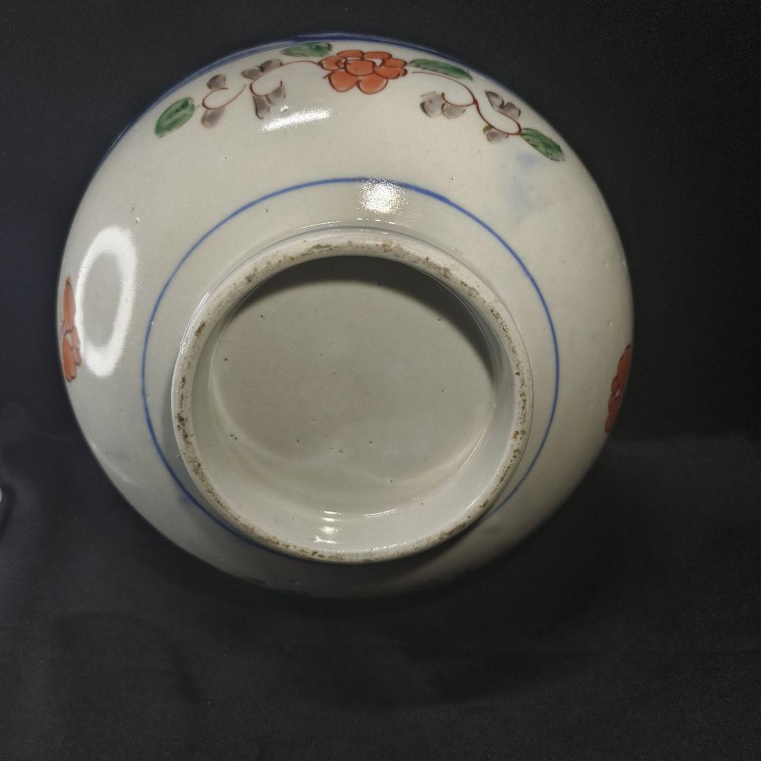 古伊万里 色絵中ボール 手描き 山水図 旧家蔵出し 明治骨董 蒐集