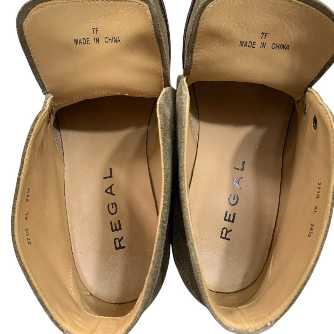 【美品】リーガル (24.5) チャッカブーツ スウェード 本革 レザー 定番