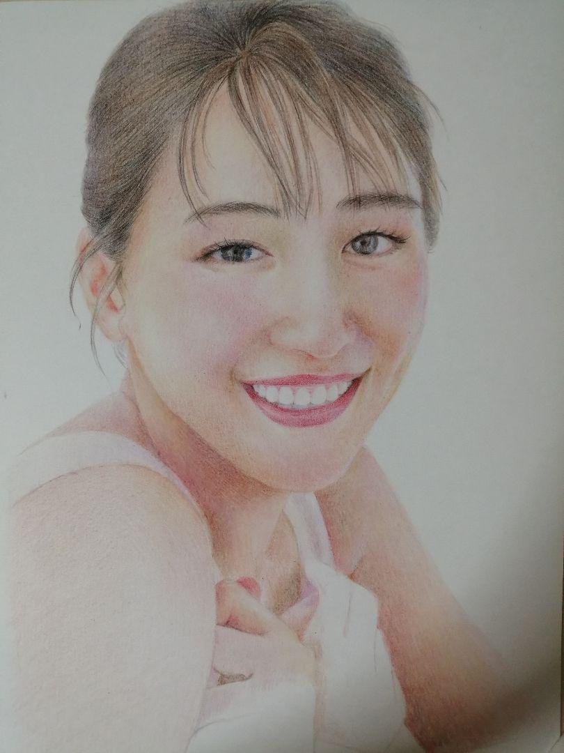 色鉛筆絵　人物像 色鉛筆画・作例