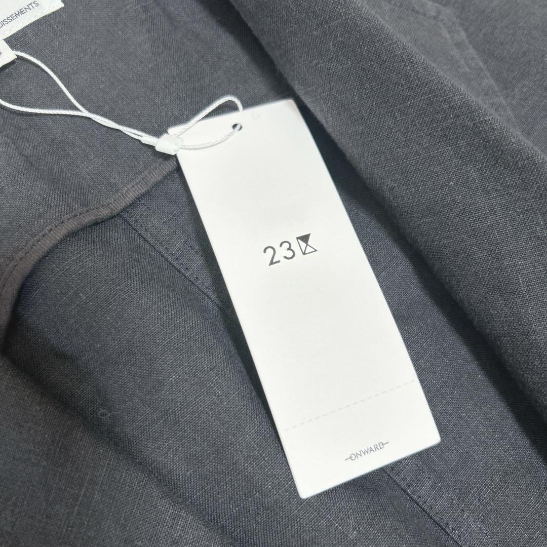 23区　麻100% ロングジレサイズ38 ブラック　新品タグ付き定価33000円