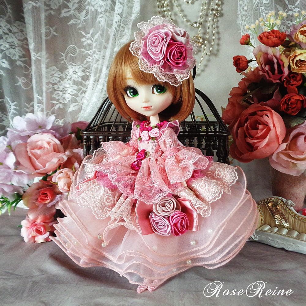 ロリータロマンス 麗しのパール付きミルフィーユチュールのフリルドレス