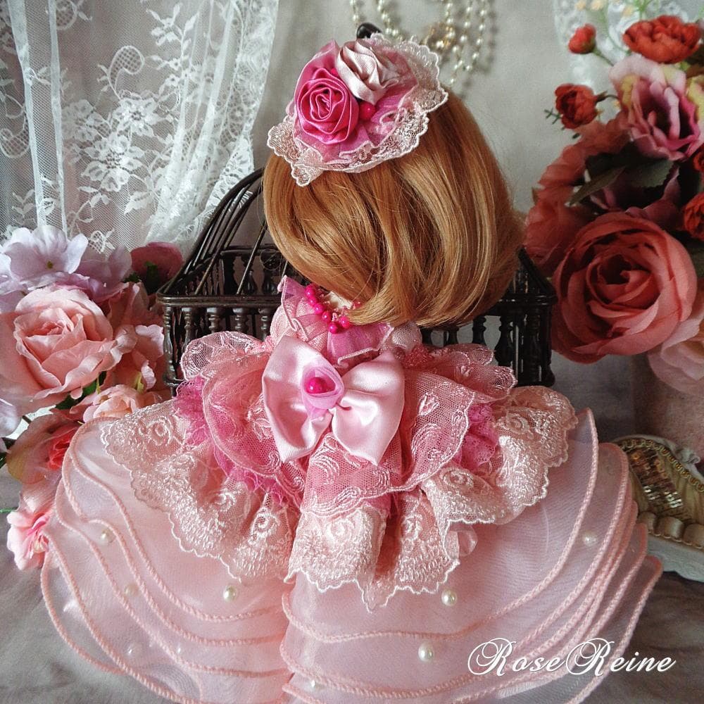 ロリータロマンス 麗しのパール付きミルフィーユチュールのフリルドレス