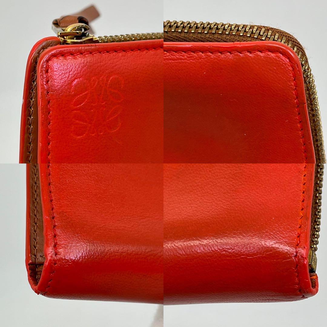 LOEWE 二つ折り財布 アナグラム ロゴ型押し L字ファスナー ナッパレザー LOEWE 二つ折り財布 アナグラム ロゴ型押し L字ファスナー