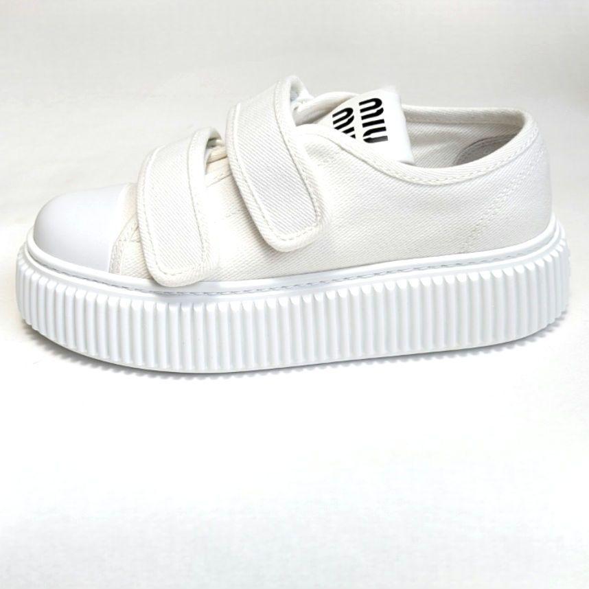 新品そっくりさん⭐miumiuミュウミュウ デニム スニーカー 35 画像3