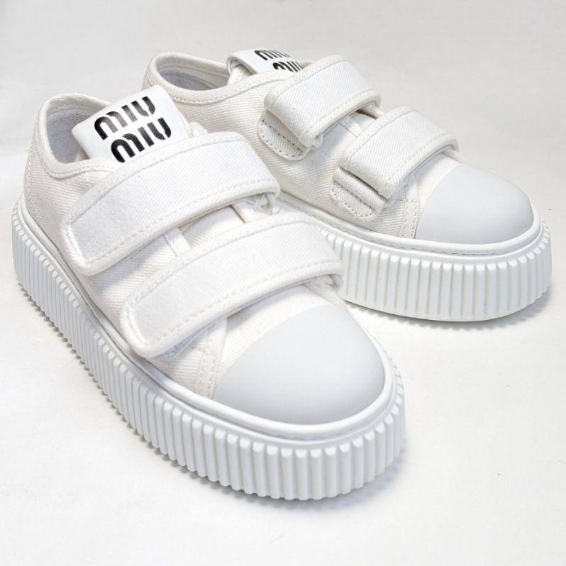 新品そっくりさん⭐miumiuミュウミュウ デニム スニーカー 35 画像4